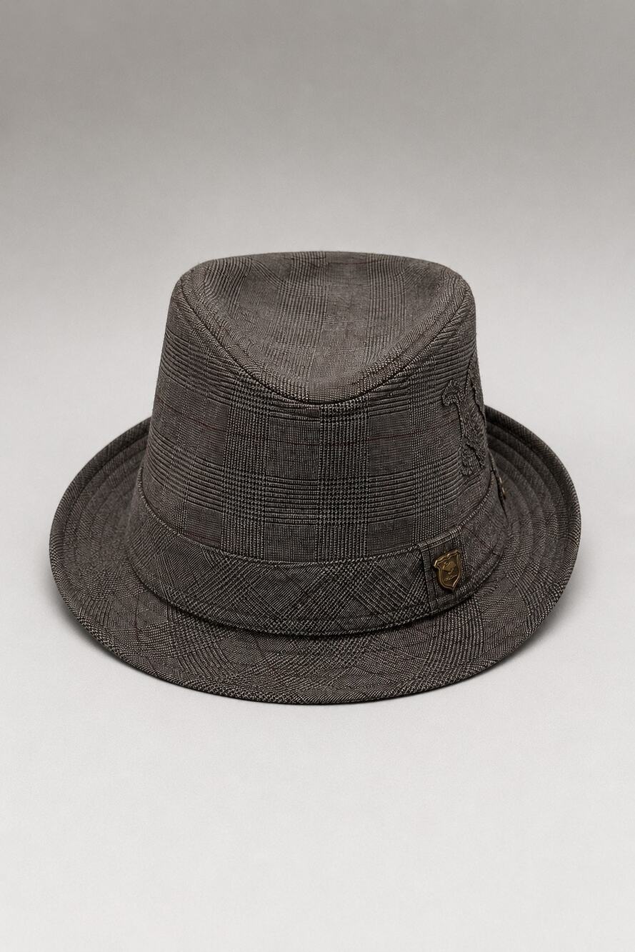 Peter Grimm Gray Plaid Fedora Hat – Size S/M
